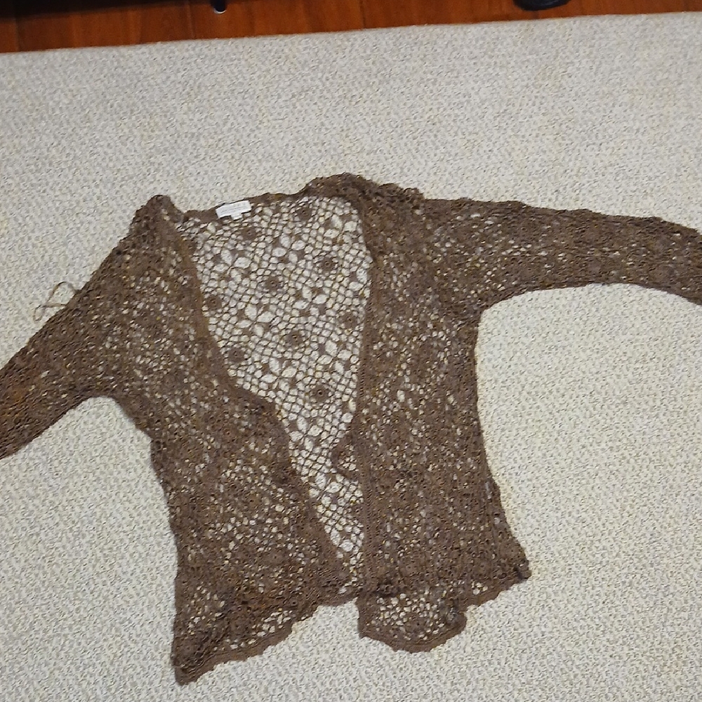 Joseph Brown Open-Knit Cardigan Size L